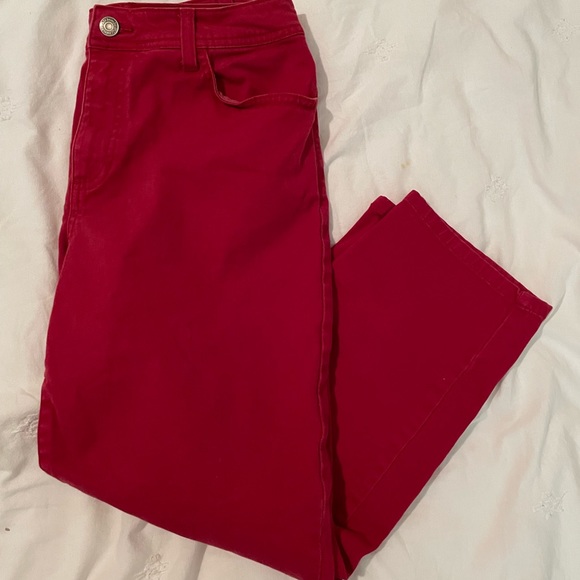 Red Cropped Jeans - Picture 5 of 5